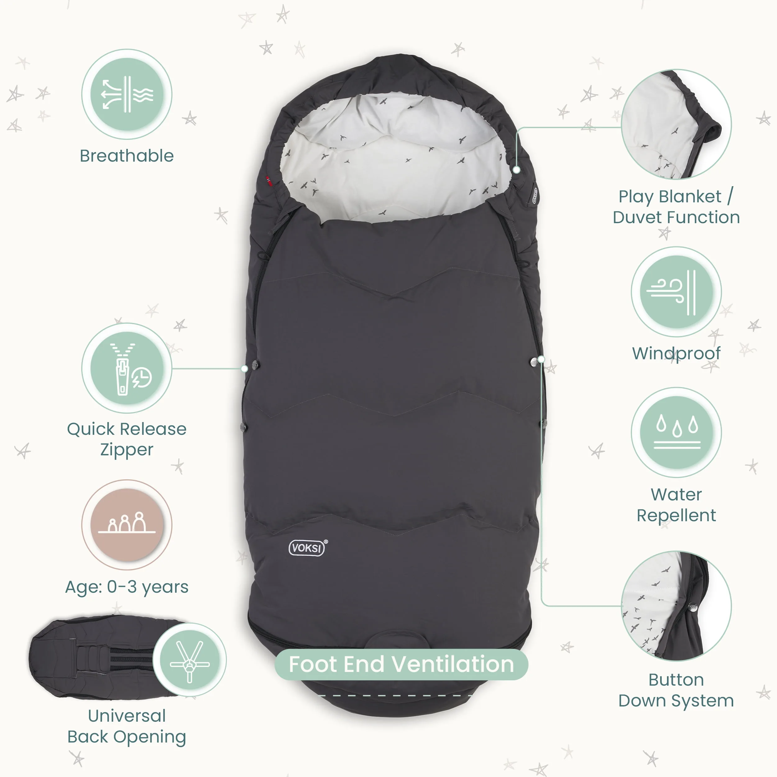 Voksi® Explorer Baby Sleeping Bag - Image 2